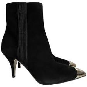 Calvin Klein 7.5 Black Suede Ankle Boots Witch Cowgirl Glam Metal Y2K 205W39Nyc